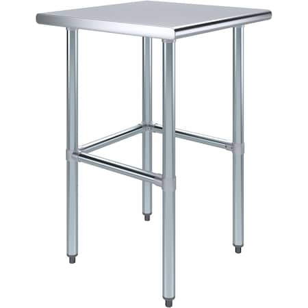 Amgood 24 in. x 24 in. Open Base Stainless Steel Metal Table WT-2424-RCB-Z